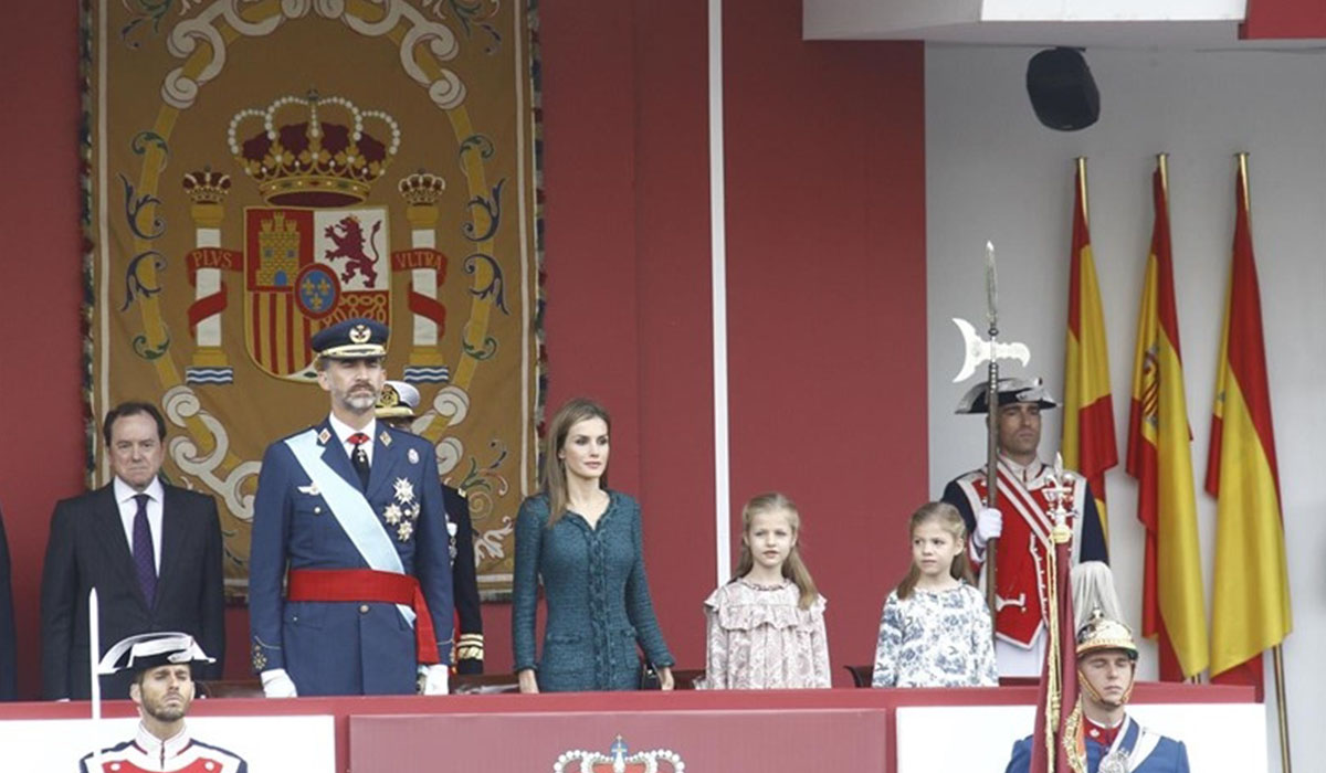 La Familia Real, en un desfile del día de la Fiesta Nacional. EP