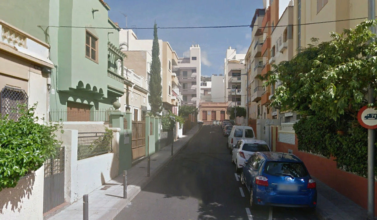 Calle Sor Carmen Iriarte, en Santa Cruz de Tenerife. Google Earth