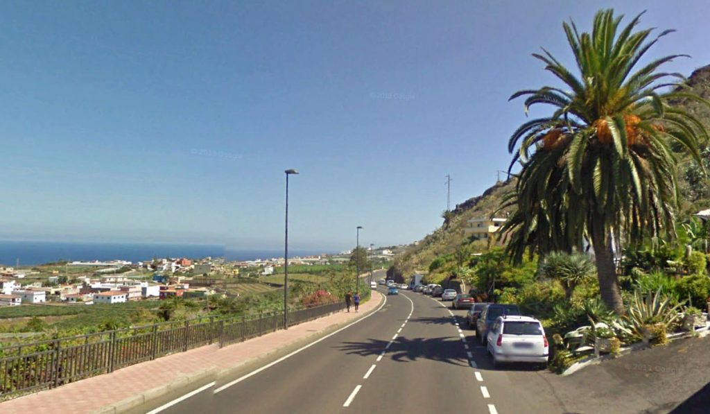 Vía TF-16, en la zona de Pico Bermejo del municipio de La Laguna (Tenerife). Google Earth