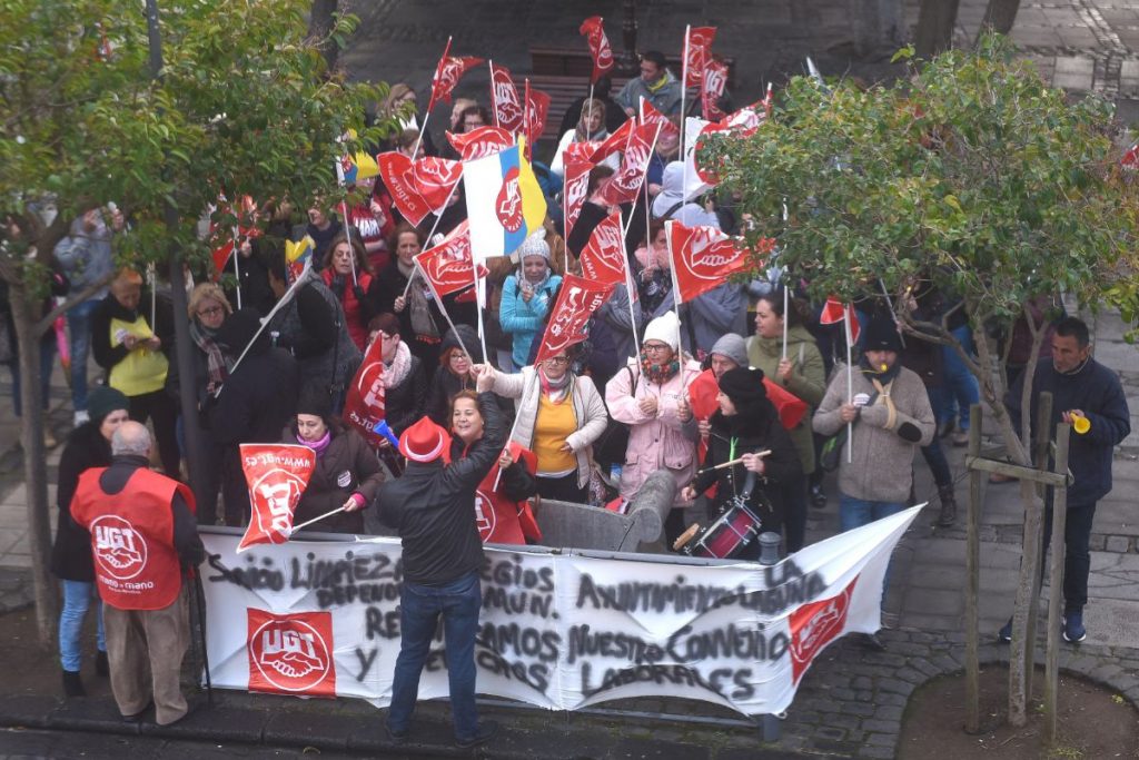Los trabajadores se han manifestado en La Laguna a lo largo de toda esta semana. Sergio Méndez