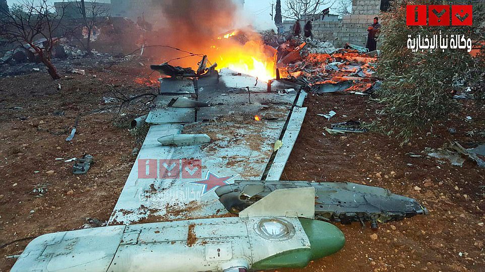 Los restos del avión ruso derribado. / DAILY MAIL