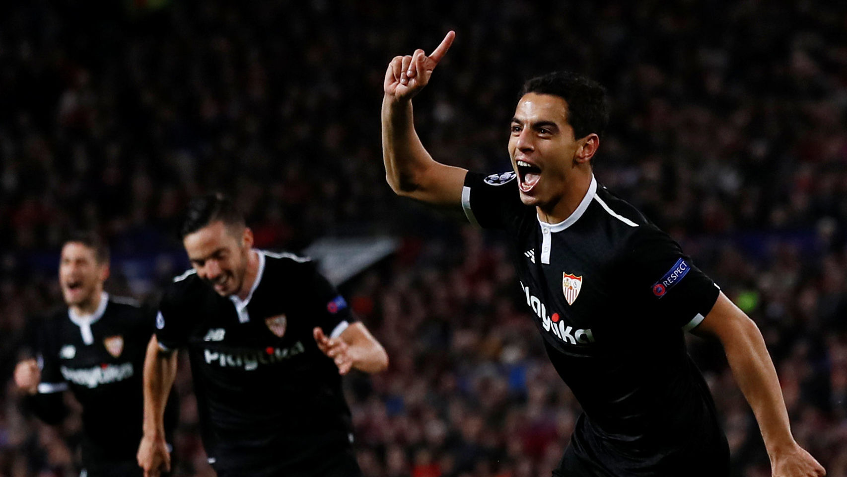 Ben Yedder celebra uno de sus goles al United | El Español