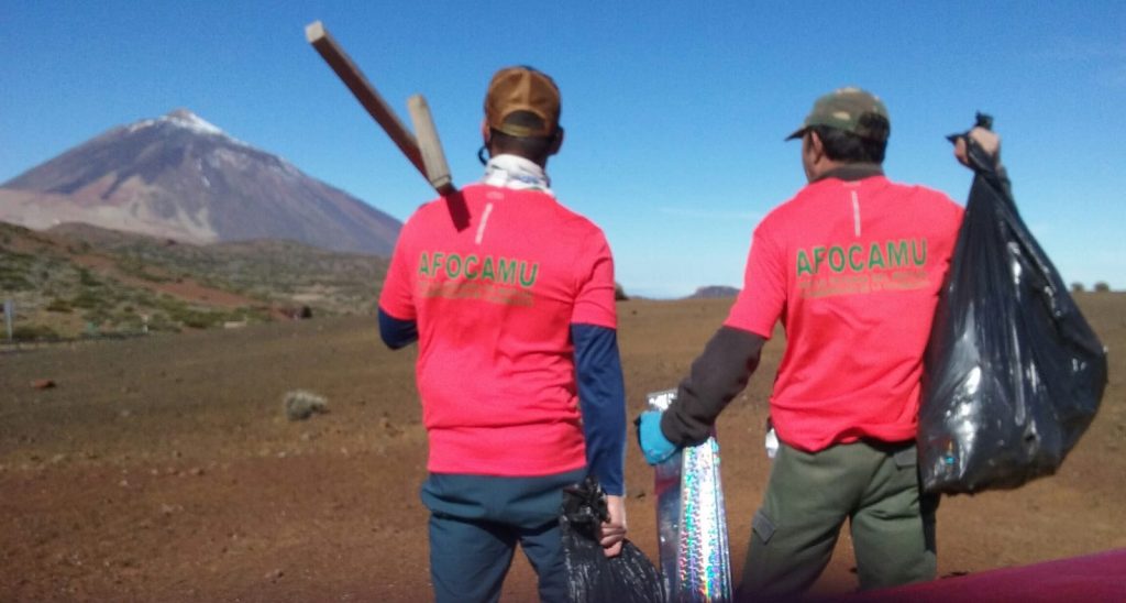 Limpieza voluntaria del Teide tras la 'Operación nevadas'. / DA