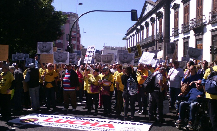 Manifestación por las pensiones en Tenerife. / TWITTER JxMCanarias