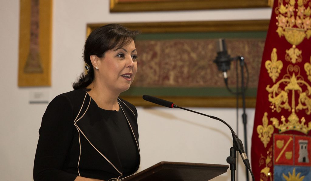 María Victoria López, directora general de GF Hoteles, durante la lectura de su pregón. DA