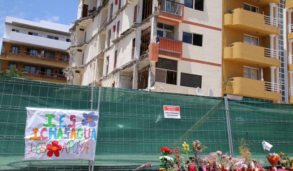 La instrucción del derrumbe del edificio Julián José, en la calle Amalia Alayón, entra en su recta final. Sergio Méndez