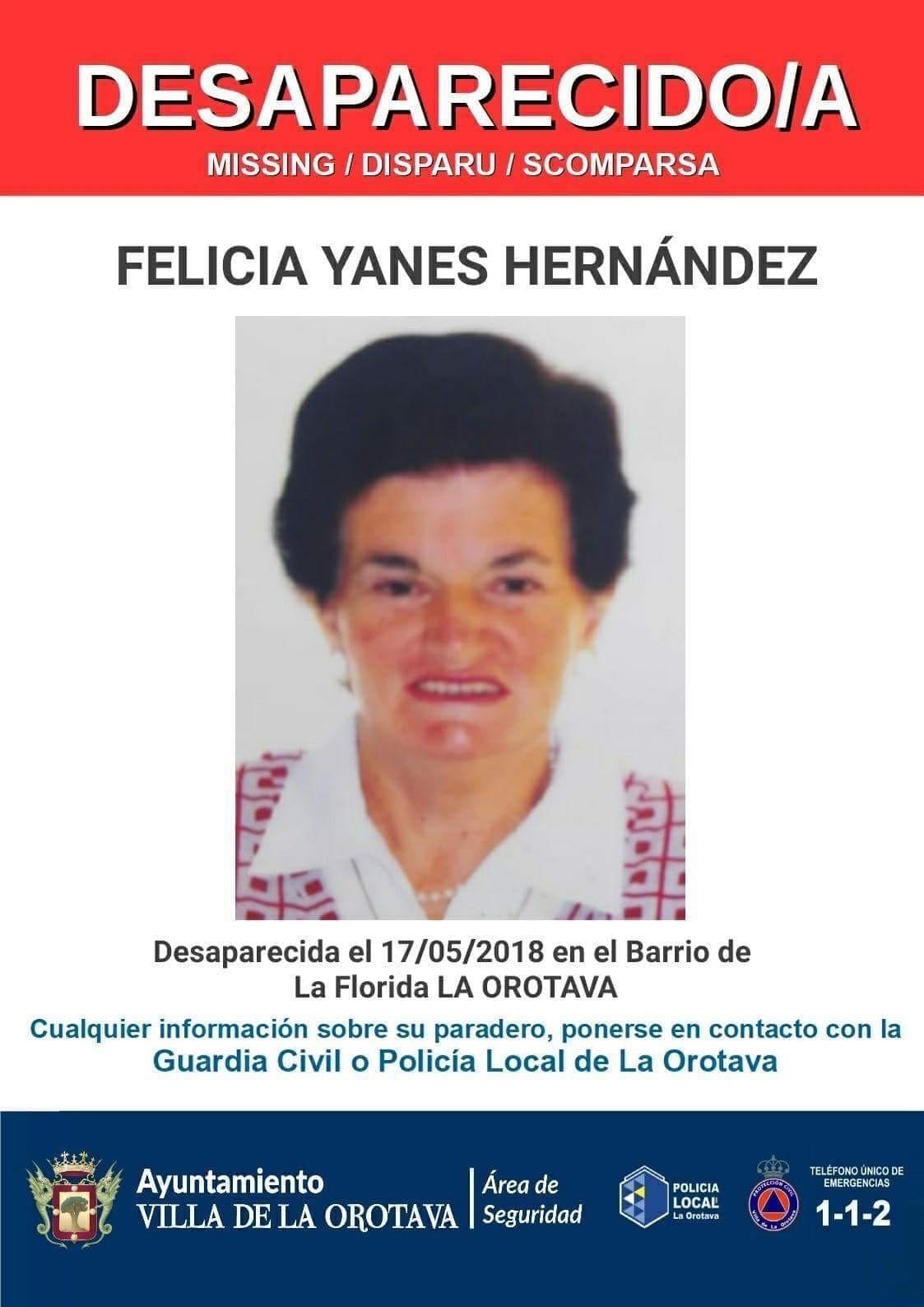 Mujer desaparecida en La Orotava. / DA