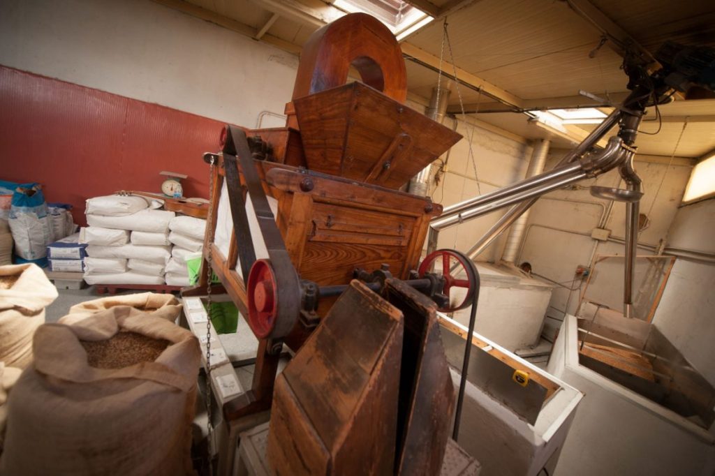El molino de gofio de La Salud renovó su maquinaria, lo que ha aligerado el trabajo, aunque aún conserva piezas como una antigua limpiadora de madera. Fran Pallero
