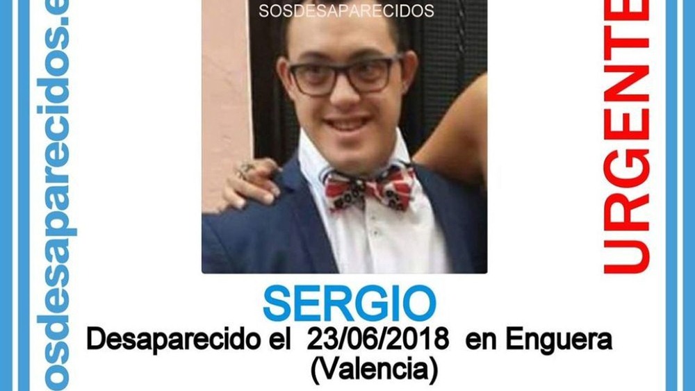 Cartel de la desaparición de Sergio. / GUARDIA CIVIL