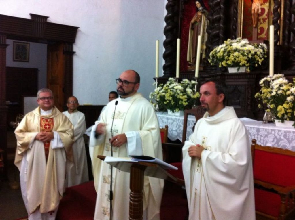Ángel Jesús González Yanes, el día que tomó posesión, en agosto de 2014, como párroco de Guía de Isora. DA