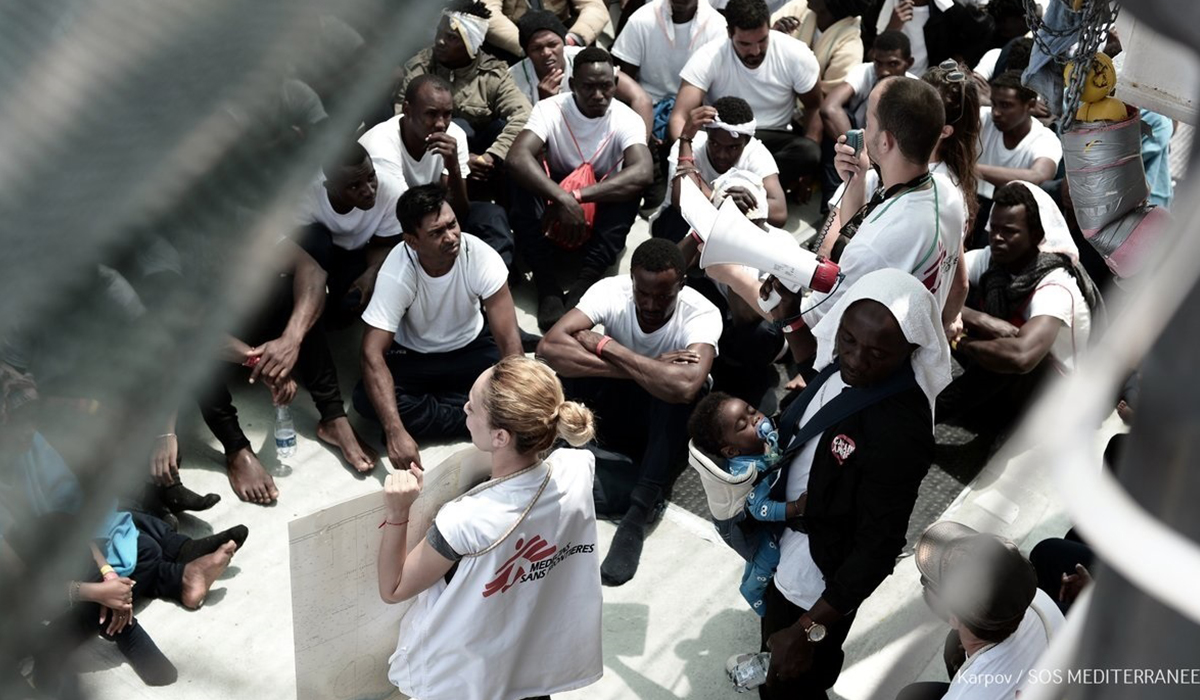 Migrantes a bordo del Aquarius. MSF
