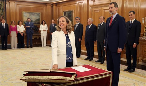 Nadia Calviño es hija del que fuera director general de RTVE José María Calviño. | EP