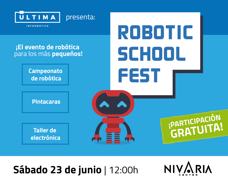 Robotic School Fest, este sábado 23 de junio en el Centro Comercial Nivaria Center.
