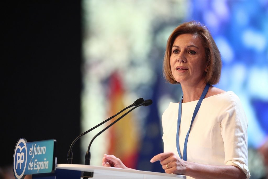 María Dolores del Cospedal en su intervención en el Congreso del PP para suceder a Rajoy / EP
