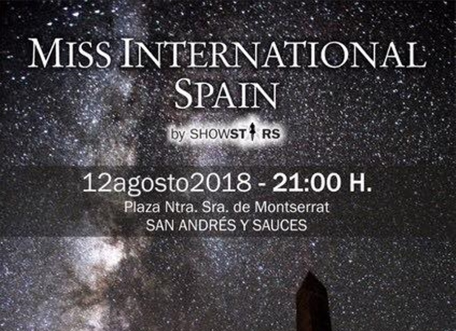 Detalle del cartel del certamen 'Miss International Spain'.
