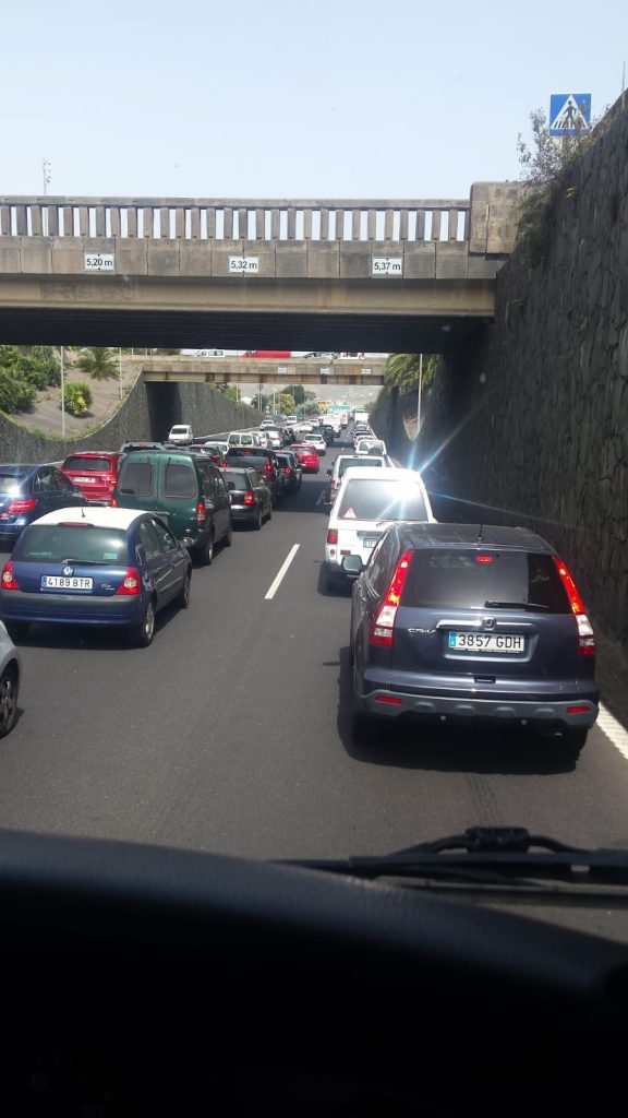 Imagen del atasco en la zona, previo al accidente. | Foto: L@s Jardiner@s