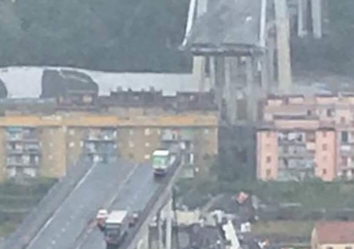 Viaducto derrumbado en Génova, Italia. / TWITTER