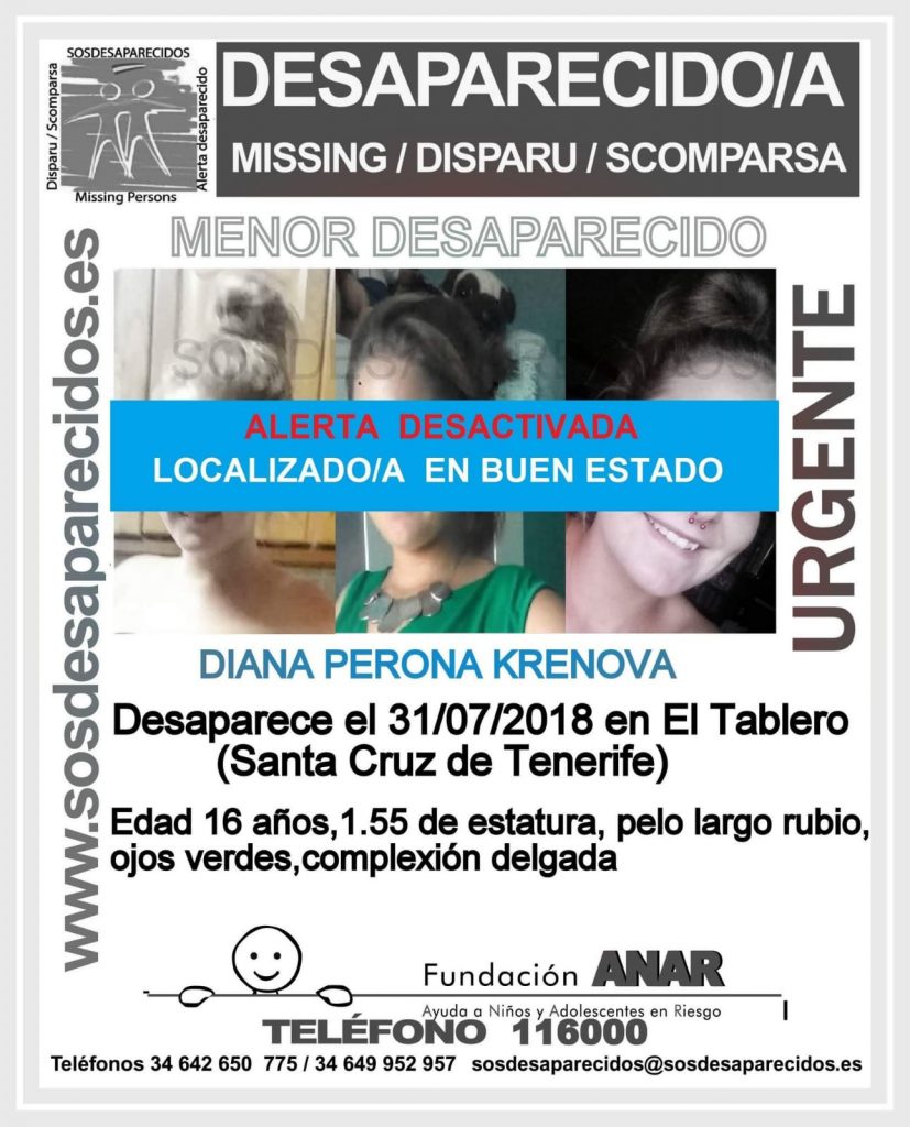 La joven Diana, localizada en buen estado. | DA