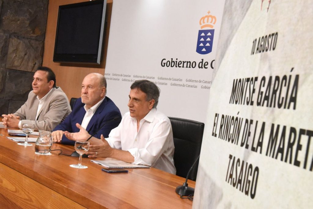 Miguel Afonso, Aurelio González y José Heriberto González en la rueda de prensa. Sergio Méndez