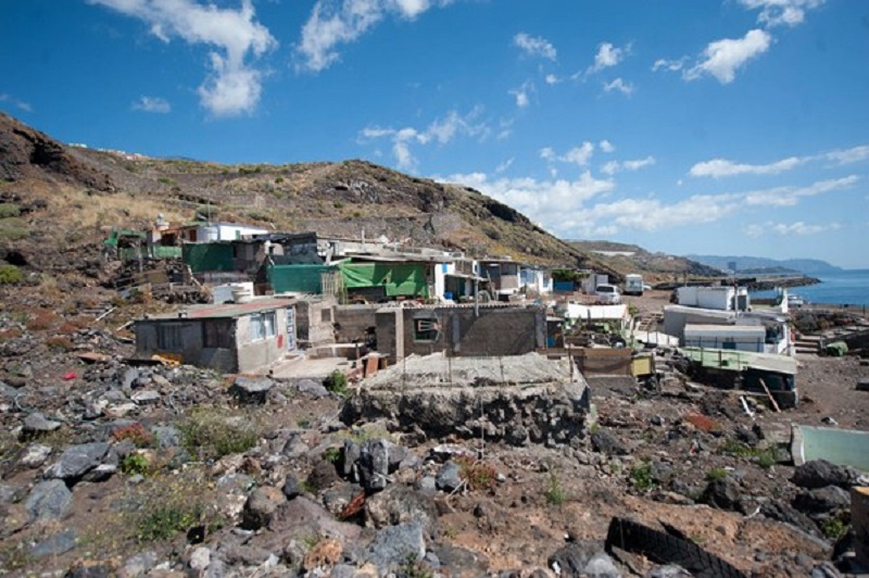 El asentamiento de Los Pocitos está en la zona de riesgo costero. F. P.