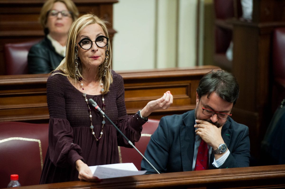  Australia Navarro, secretaria general del PP de Canarias y portavoz parlamentaria, interviene en un pleno. Fran Pallero