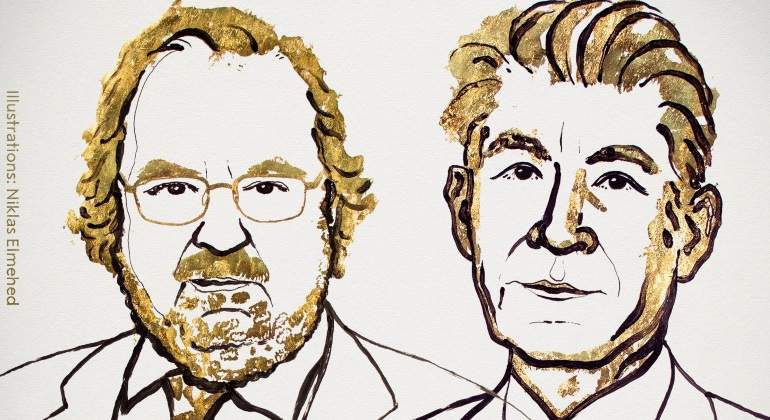 James P Allison y Tasuku Honjo. / Foto: Twitter The Nobel Prize