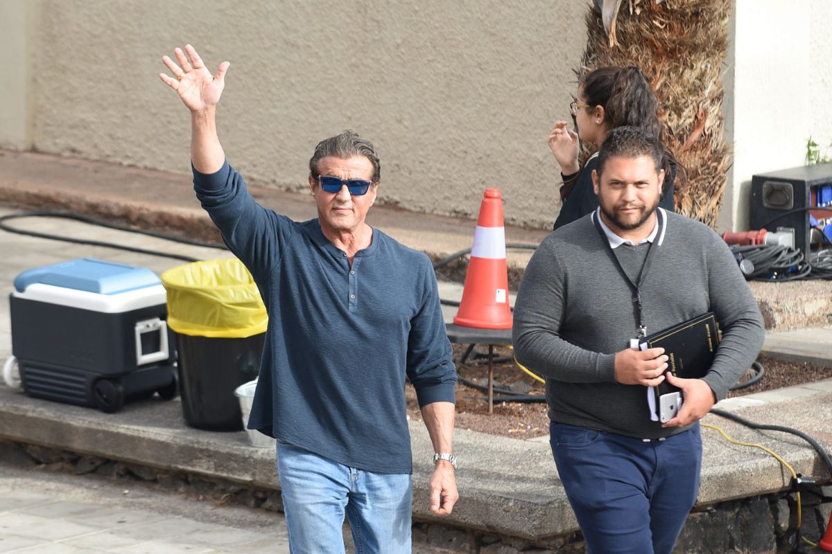 Stallone, durante una de sus apariciones en Tenerife de estos últimos días. Sergio Méndez