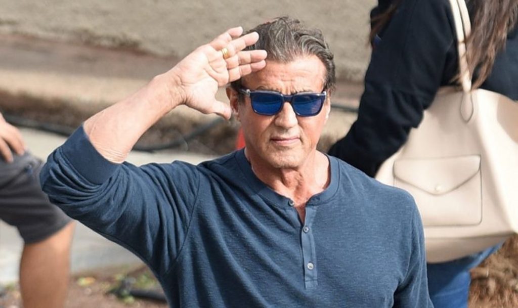 Sylvester Stallone, durante el rodaje de 'Rambo V' en Los Gladiolos. / Sergio Méndez