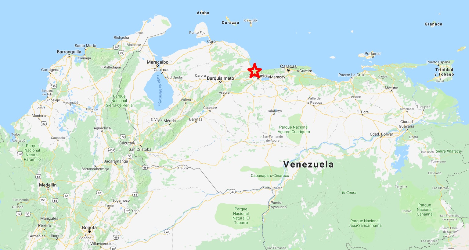 Terremoto de 5,5 grados en Venezuela. / GOOGLE