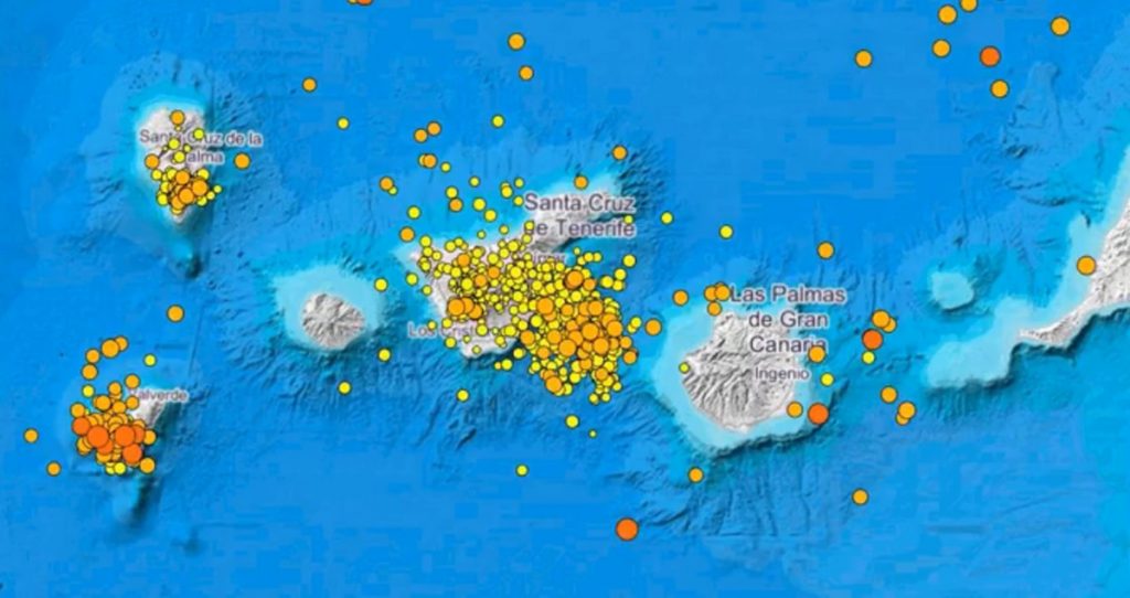 2018 deja más de 1.500 movimientos sísmicos en Canarias, la mayoría, en Tenerife. / IGN
