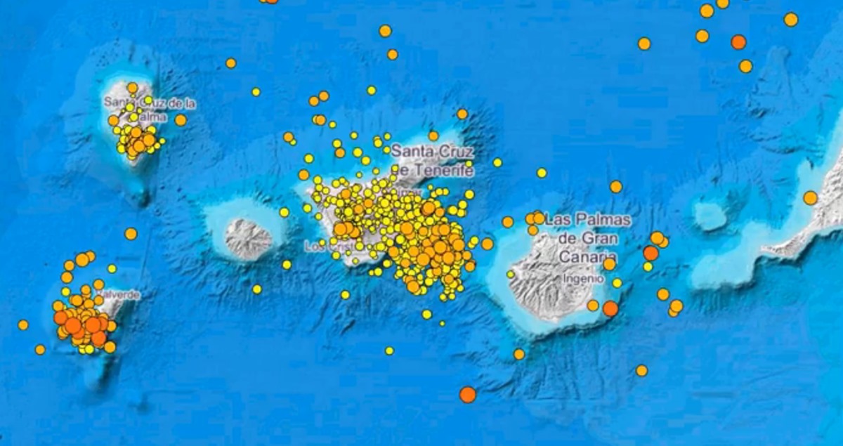 2018 deja más de 1.500 movimientos sísmicos en Canarias, la mayoría, en Tenerife. / IGN