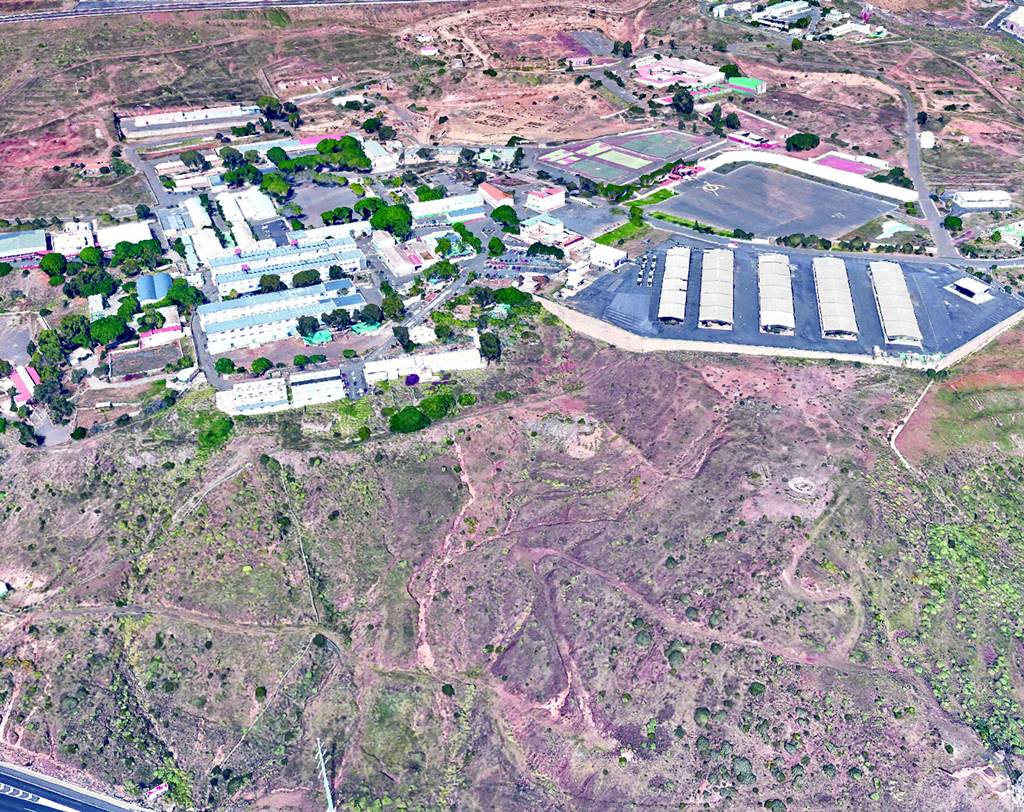 Vista aérea de los terrenos de Hoya Fría donde actualmente se ubica la base militar. DA