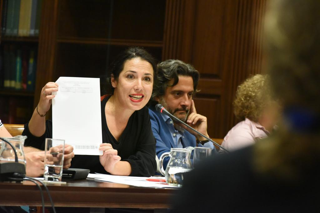 La diputada socialista Patricia Hernández, durante la comisión de ayer. DA