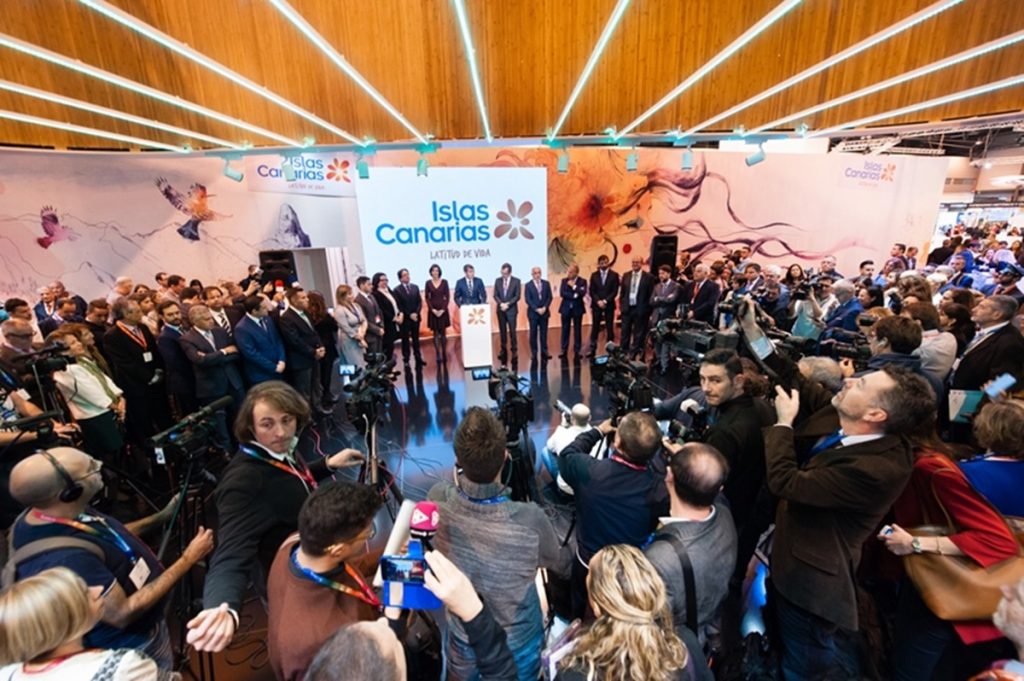 Inauguración del pabellón de Canarias en la Feria Internacional de Turismo (Fitur) de 2016, en Madrid. DA