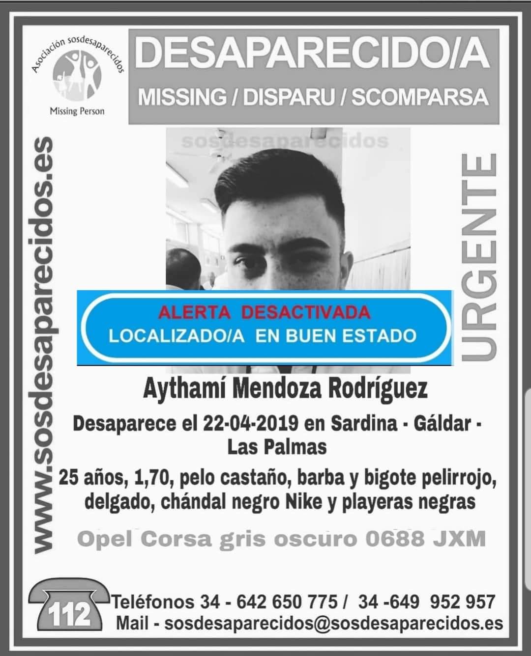 Aythami, desaparecido ayer en Gran Canaria. SOS Desaparecidos