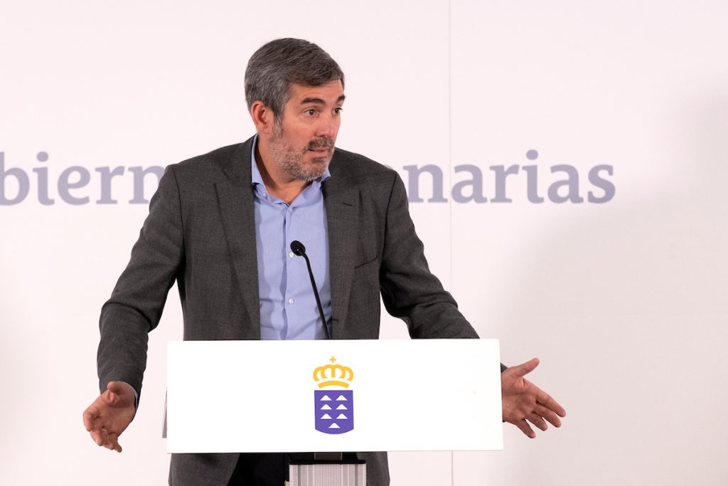 El presidente del Gobierno de Canarias, Fernando Clavijo, comparece al término de la reunión semanal. DA