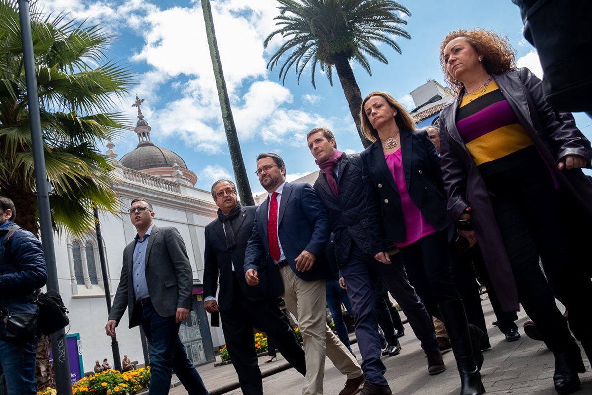 El candidato del PP a la Presidencia del Gobierno de España, Pablo Casado, en su última visita a Tenerife. F. Pallero