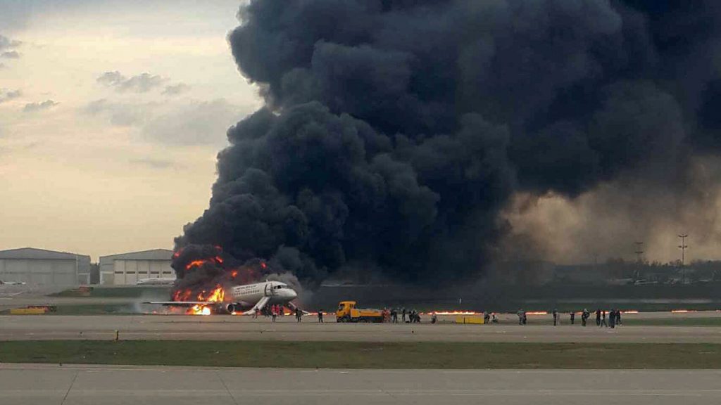 Imagen del avión en el aeropuerto moscovita. Reuters