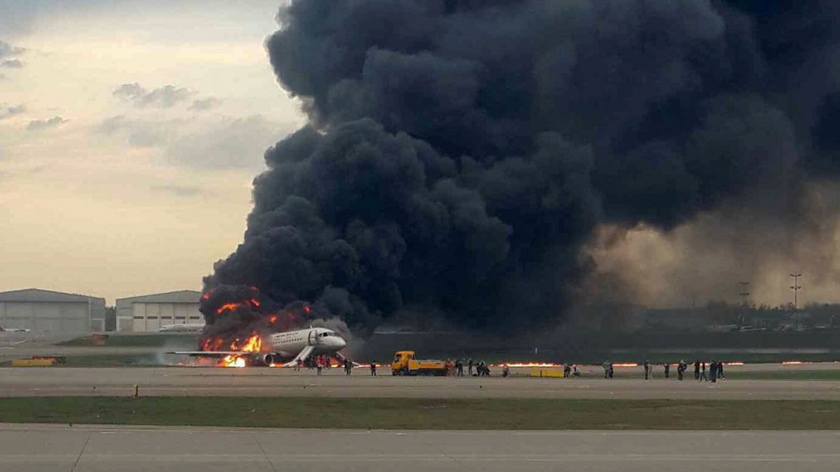 Imagen del avión en el aeropuerto moscovita. Reuters