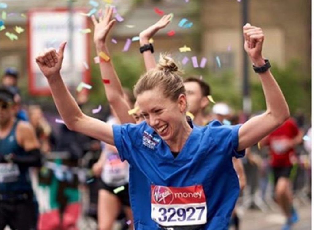 Jessica Anderson en la Maratón de Londres. Instagram
