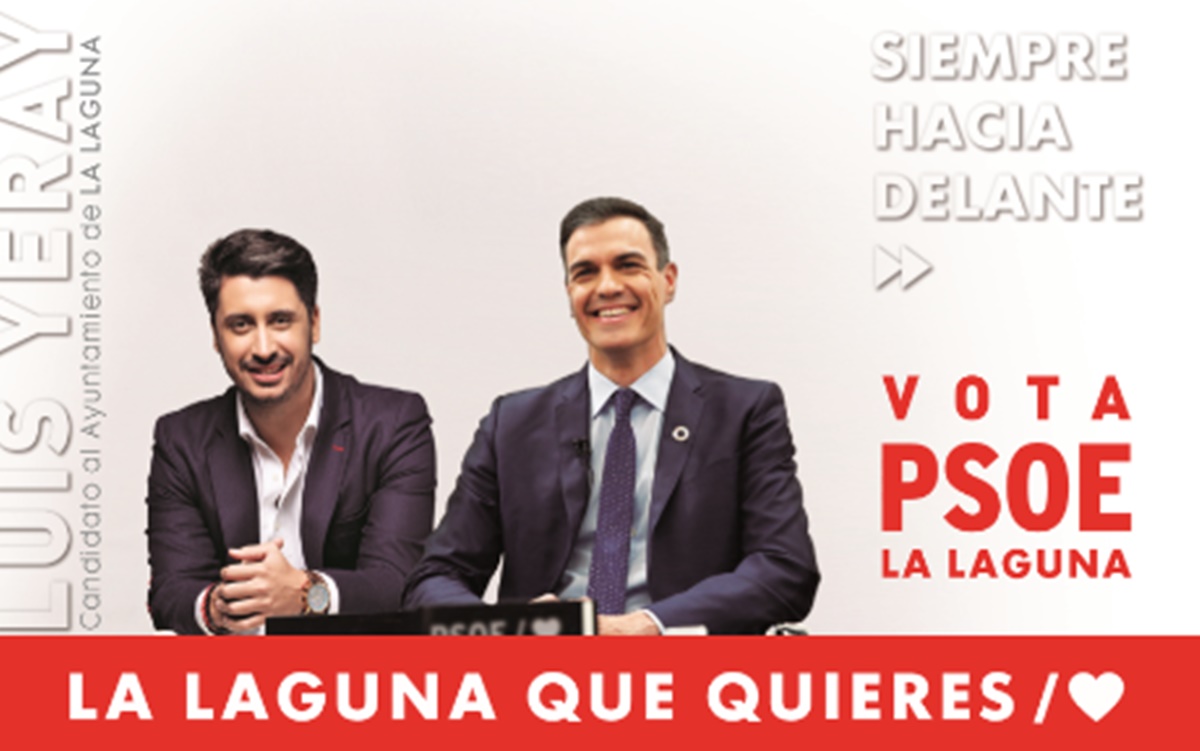 La carta conjunta de Pedro Sánchez y Luis Yeray Gutiérrez va encabezada con el lema Siempre hacia delante. DA