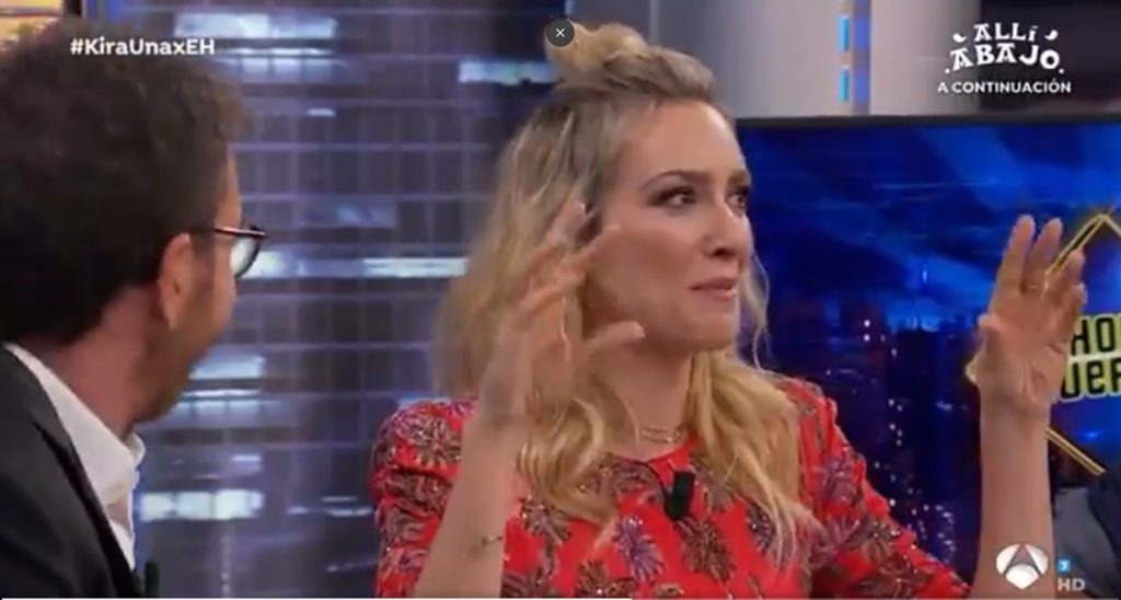 Kira Miró y Pablo Motos en El Hormiguero. Twitter