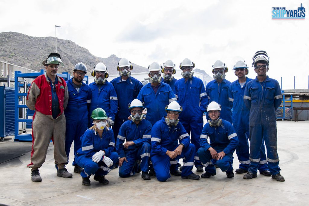Tenerife Shipyards acoge a nuevos alumnos en prácticas de pintores chorreadores