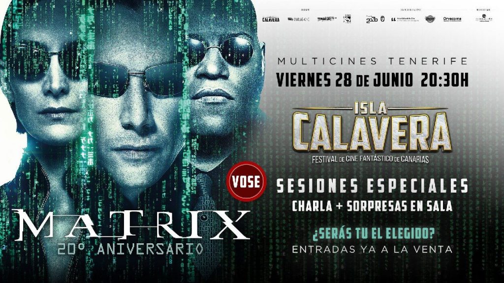 El Festival de Cine Fantástico de Canarias Isla Calavera ofrece una sesión especial con motivo del 20º aniversario de 'Matrix'.