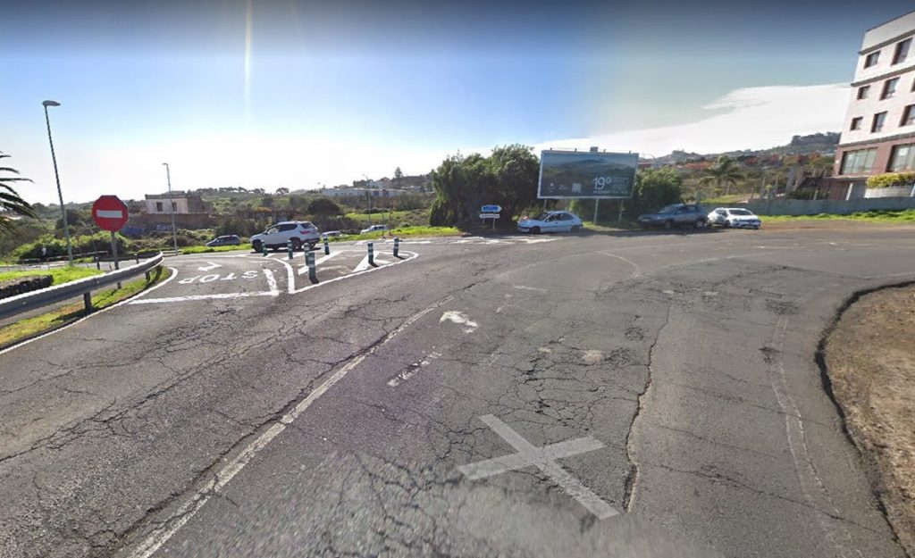 Punto del enlace en el que se creará la nueva rotonda para descongestionar el tráfico en La Laguna. Google Maps