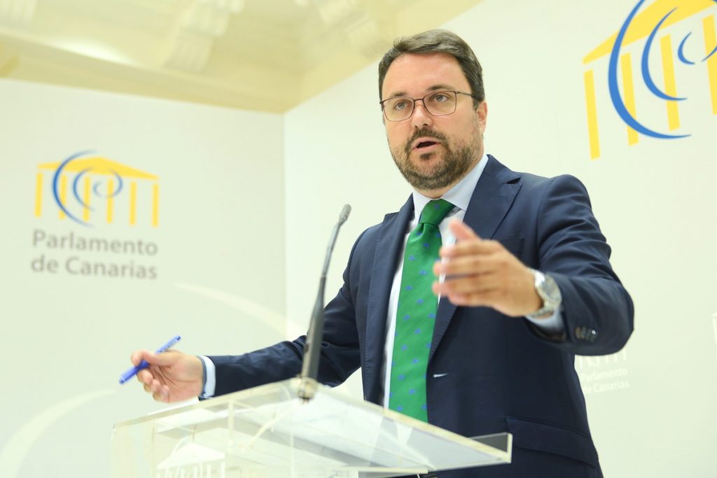 El líder del PP y candidato por esta formación política a la presidencia del Gobierno de Canarias, Asier Antona. Sergio Méndez