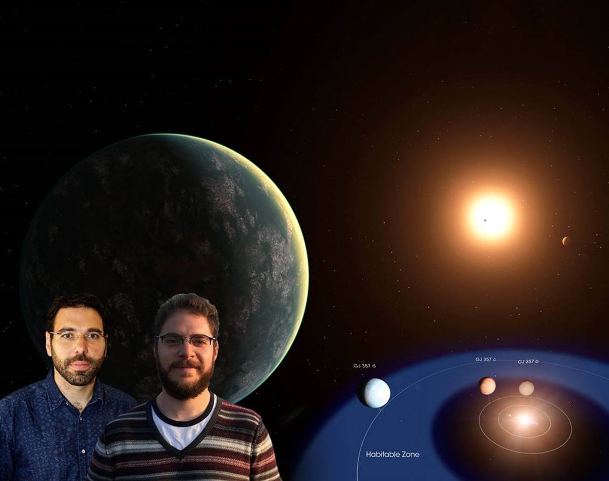 Simulación del exoplaneta GJ 357 d situado dentro del borde exterior de la zona habitable de su estrella. Arriba, los investigadores del IAC. NASA