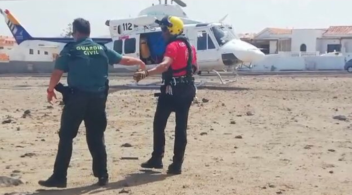 Imagen del rescate realizado hoy en Antigua. CECOES 1-1-2 Canarias
