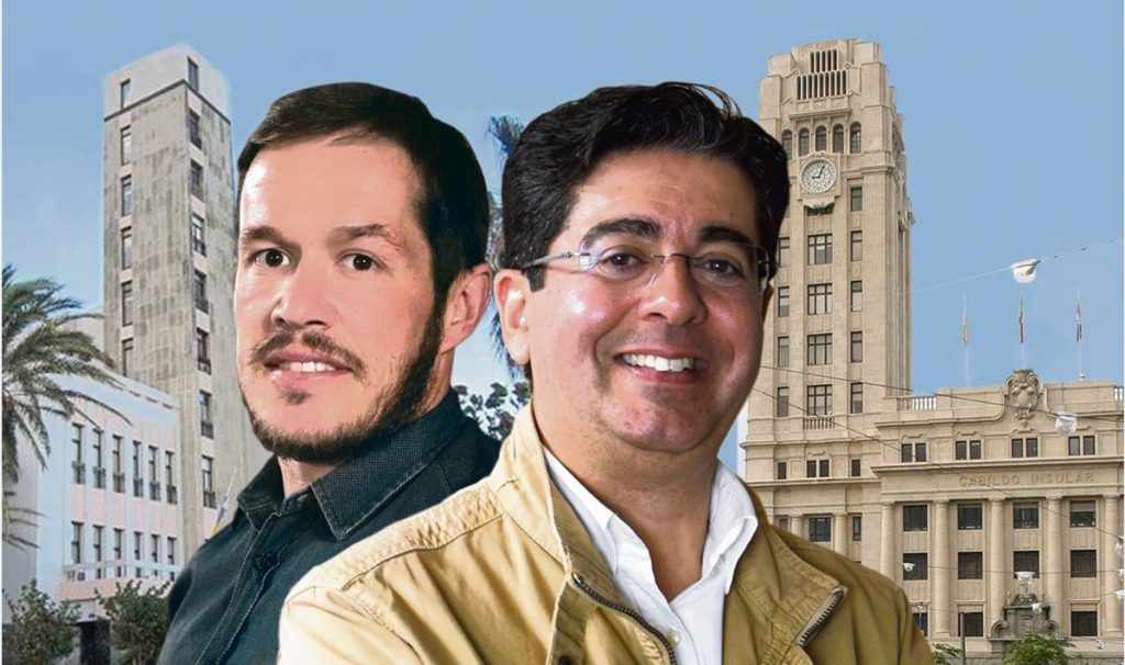 El popular Mariano Hernández Zapata (izquierda) y el socialista Pedro Martín asumirán la presidencia de los cabildos de La Palma y Tenerife el próximo día 24. DA