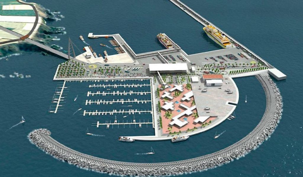 Proyecto previsto para el puerto de Fonsalía, que concentraría todas las comunicaciones entre el suroeste de Tenerife y las islas occidentales. DA